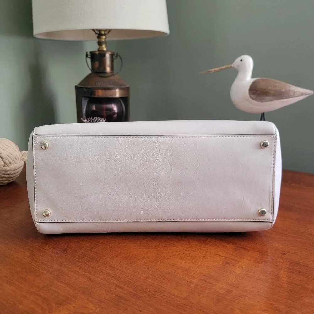 Kate Spade WKRU3306 Royal Place Cherise White Leather Satchel Bag